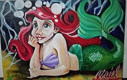 Ariel princess acrylic painting sold for $350