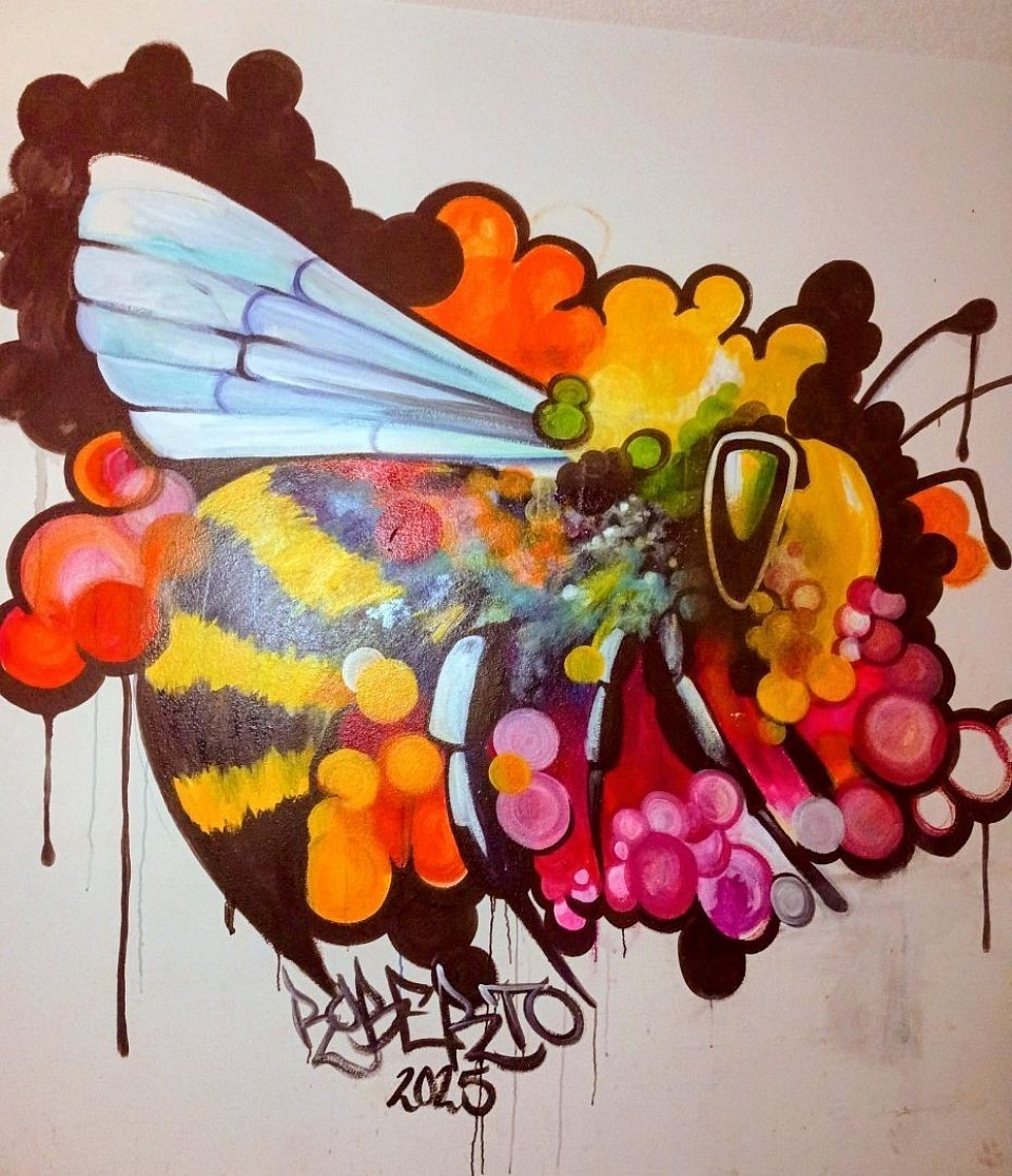 Retro Bee Mural